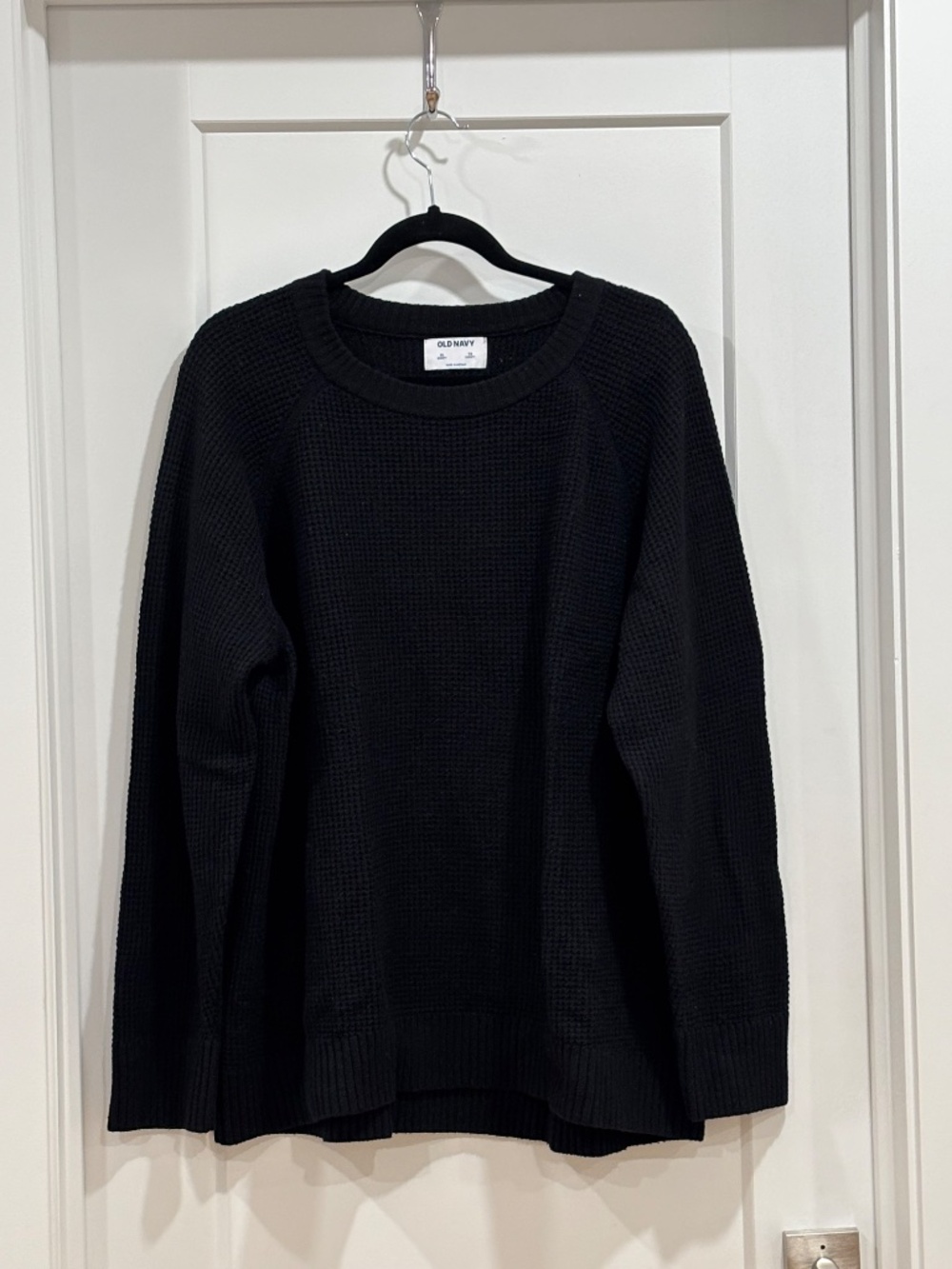 Old Navy Classic Black Textured Knit Raglan Sweater Size XL